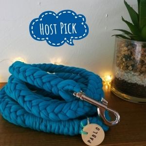 Pablo Dark Turquoise T Shirt Yarn Braided Dog Leash